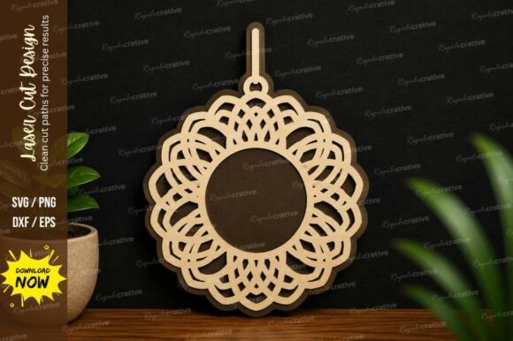 Boho Floral Ornament SVG: Elegant Laser Designs