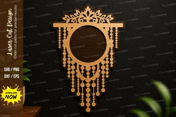 Boho Round Hanging Ornament SVG Laser Design Guide