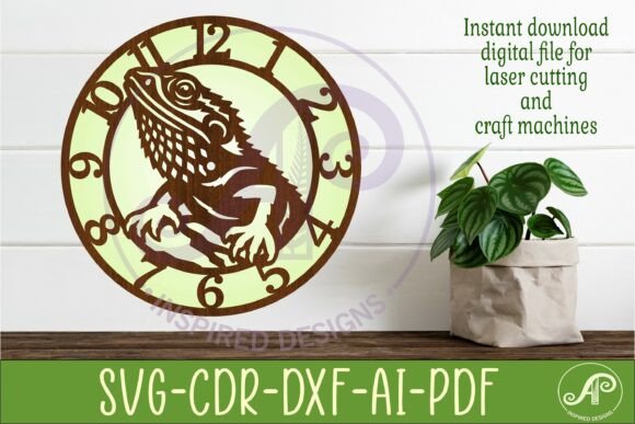 Bringing Reptile Art to Life: The Bearded Dragon Lizard Clock SVG