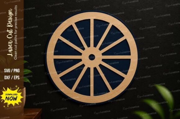 Bringing Western Charm to Life with a Rustic Wagon Wheel SVG Laser Cut Wall Design