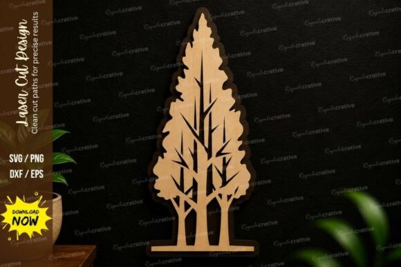 Elevate Your Crafting Projects with a Premium Tall Pine Tree Laser Cut SVG Design
