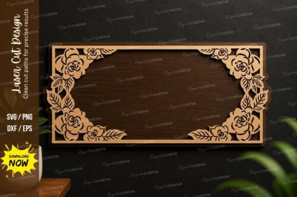 Elevating DIY Projects with a Premium Rose Corner Frame Laser Cut SVG File