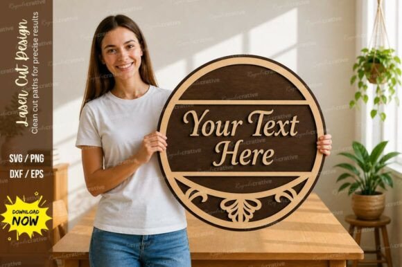 Elevating Personalization with Round Name Frame Laser Cut SVG Cutting