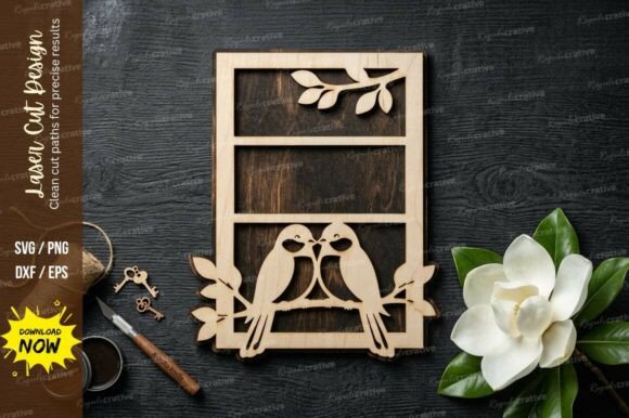 Elevating Precision Craftsmanship with the Bird Window Frame Laser Cut SVG Design