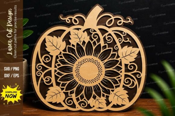 Elevating Seasonal Decor with Precision: The Pumpkin Floral Laser Cut Wall Art Design