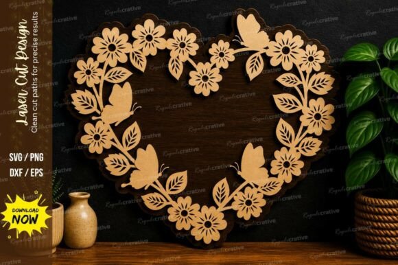 Evaluating the Floral Heart Frame Laser Cut SVG File for Precision Projects