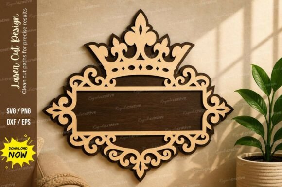 Mastering Personalized Decor with the Crown Ornamental Name Frame Laser Cut SVG