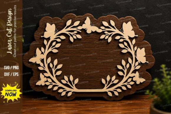 Olive Wreath Frame Laser Cut SVG File Guide