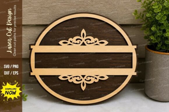 Round Name Plate Laser Cut SVG: Precision & Style