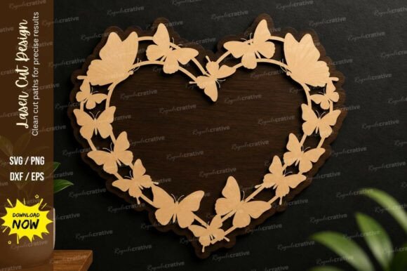 Strategic Implementation of the Butterfly Heart Frame Laser Cut SVG File for Precision Crafting