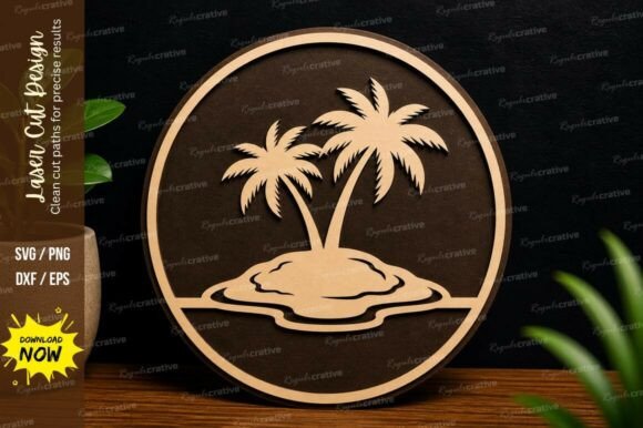 Strategic Implementation of the Tropical Island Scene Laser Cut SVG File for Premium Craft Production